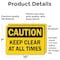 Signmission Keep Clear At All Times, 10 in W x Rectangle, Vinyl Decal OS-2PACK-CS-D-710-L-19193 - alternate 5